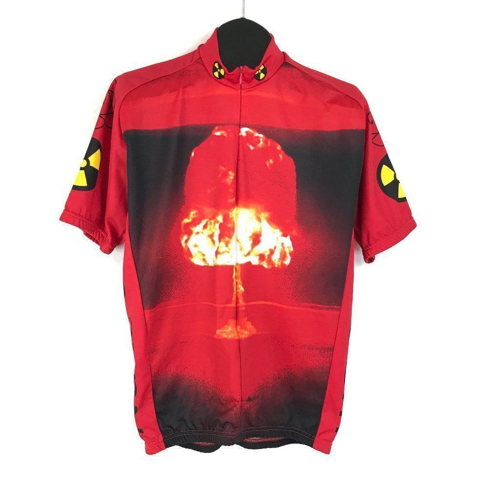 World Jerseys Nuke'em Size XL Short Sleeve Cycling 3/4 Zip Pockets Polyester